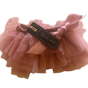 NWT Dusty Rose Ruffle Tutu.kk Bloomer Size Small Skirt Ribbon Bow